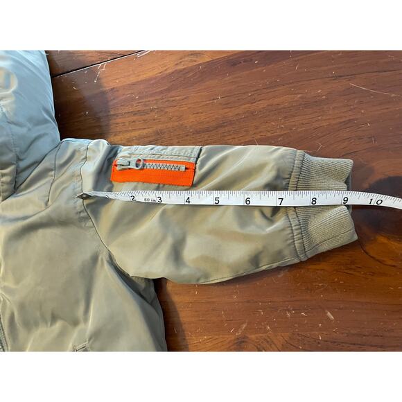 Baby Gap 12-18 Months Snowsuit Hooded One Piece Olive Green Orange Pockets Flaws - Picture 12 of 16